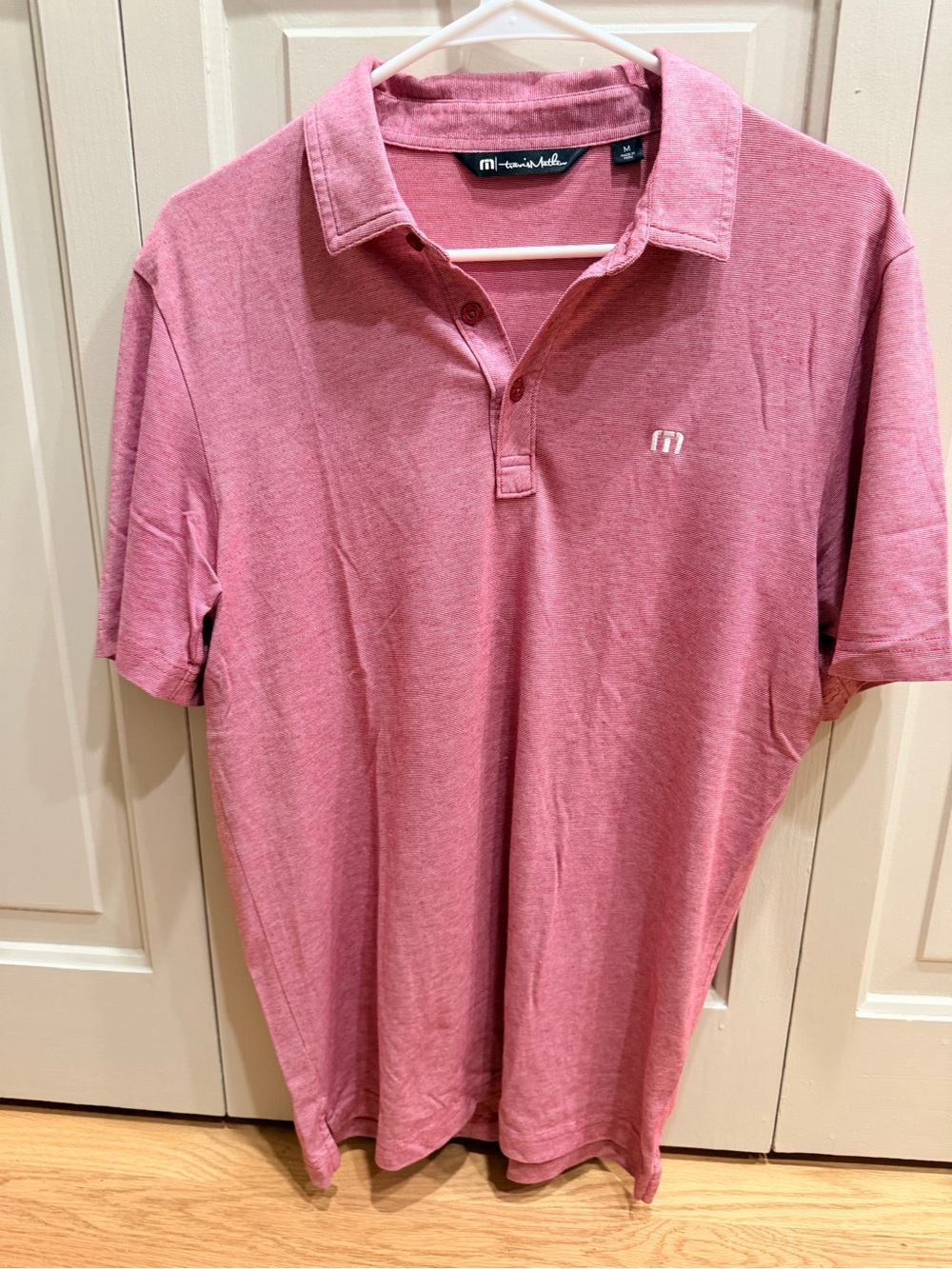 Travis Mathew Men's Heathered Rose Pink Polo